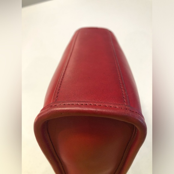 Vintage Coach Hard To Find Red Leather Geometric Bag #9043 Handbag With Hangtag - Picture 8 of 16